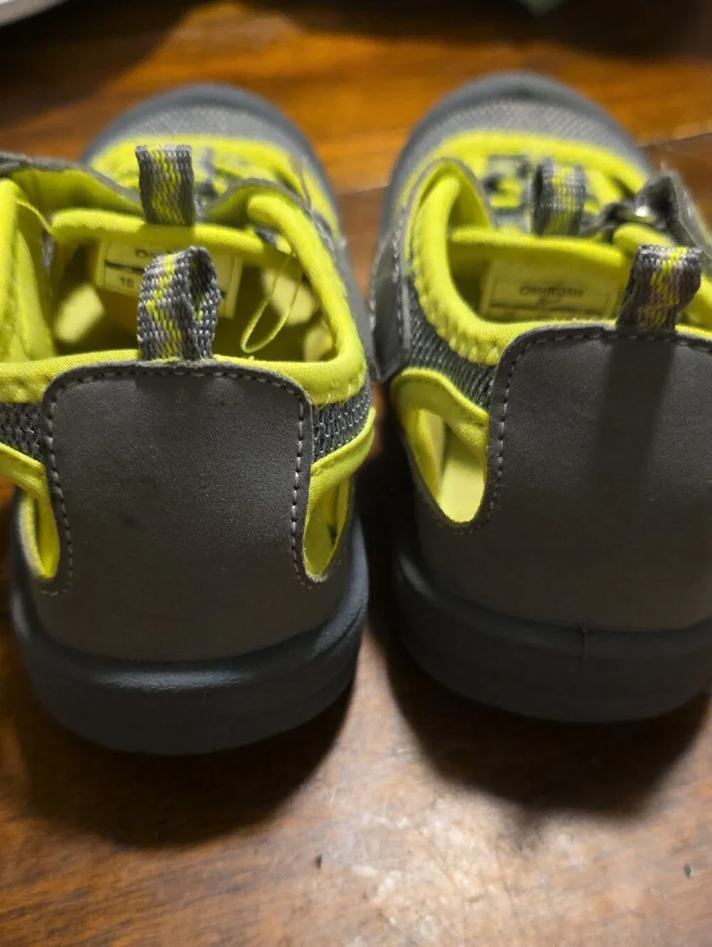OshKosh B'gosh Gray and Lime Kids Active Sandals